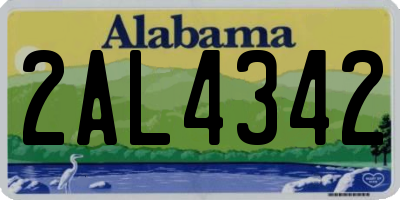 AL license plate 2AL4342