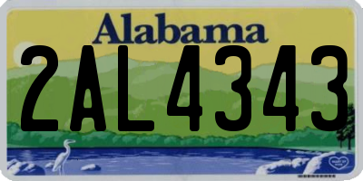 AL license plate 2AL4343