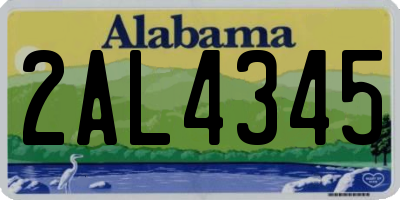 AL license plate 2AL4345