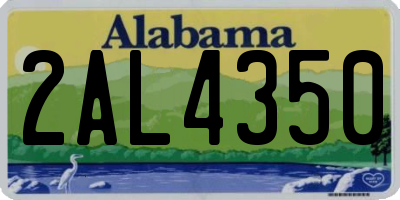 AL license plate 2AL4350