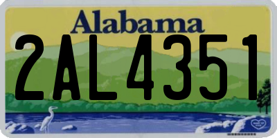 AL license plate 2AL4351