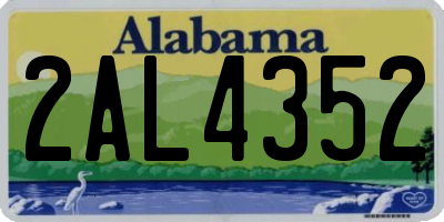 AL license plate 2AL4352
