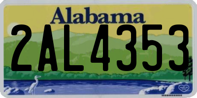 AL license plate 2AL4353