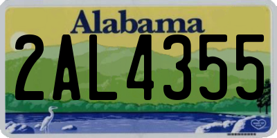 AL license plate 2AL4355