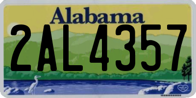 AL license plate 2AL4357