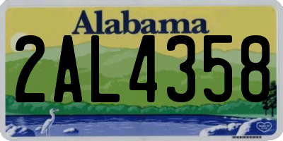 AL license plate 2AL4358