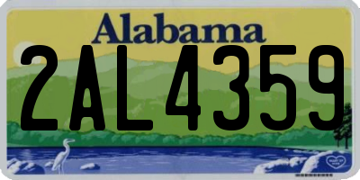 AL license plate 2AL4359