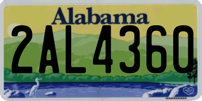 AL license plate 2AL4360