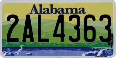 AL license plate 2AL4363
