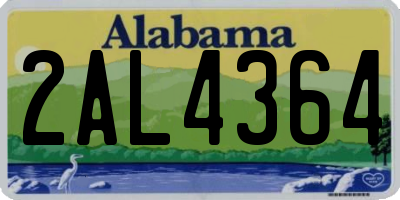 AL license plate 2AL4364
