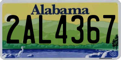 AL license plate 2AL4367