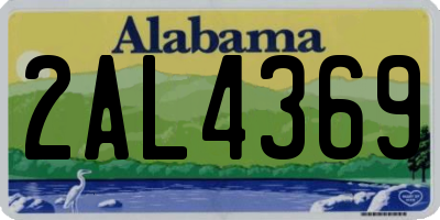 AL license plate 2AL4369