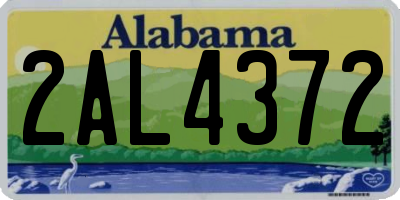 AL license plate 2AL4372