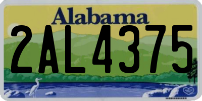 AL license plate 2AL4375