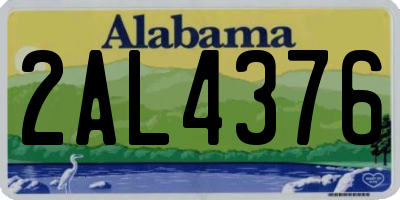AL license plate 2AL4376