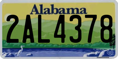 AL license plate 2AL4378