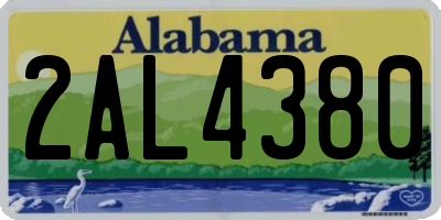 AL license plate 2AL4380