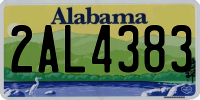 AL license plate 2AL4383