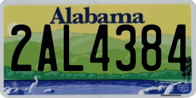 AL license plate 2AL4384