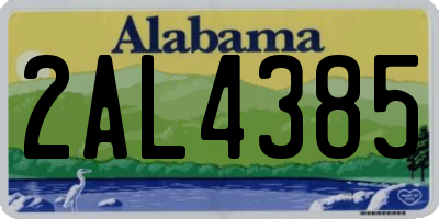 AL license plate 2AL4385