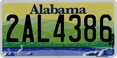 AL license plate 2AL4386