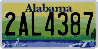 AL license plate 2AL4387