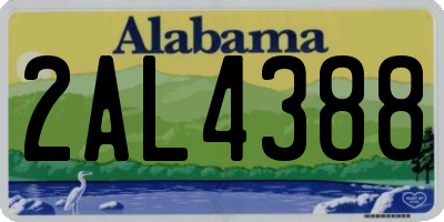 AL license plate 2AL4388