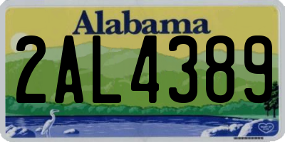 AL license plate 2AL4389
