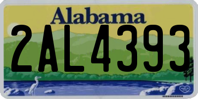 AL license plate 2AL4393