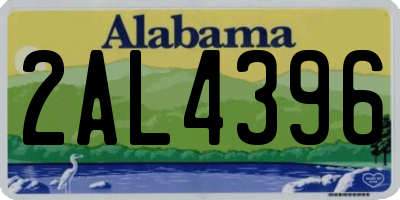 AL license plate 2AL4396