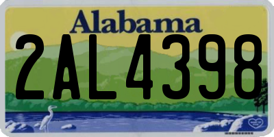 AL license plate 2AL4398
