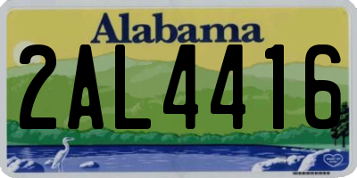 AL license plate 2AL4416