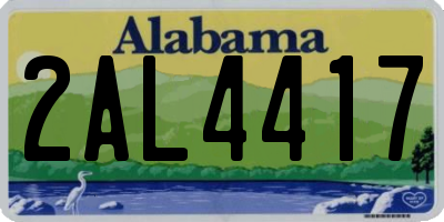 AL license plate 2AL4417
