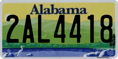 AL license plate 2AL4418
