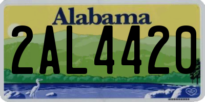 AL license plate 2AL4420