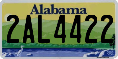 AL license plate 2AL4422