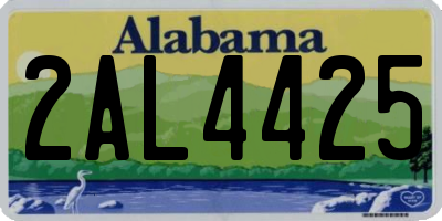 AL license plate 2AL4425