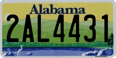 AL license plate 2AL4431