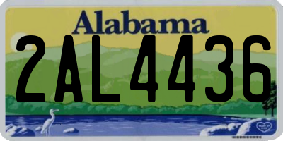 AL license plate 2AL4436