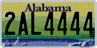AL license plate 2AL4444