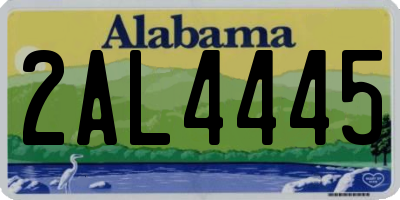 AL license plate 2AL4445