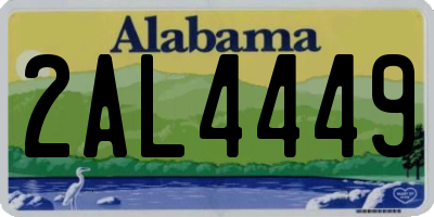AL license plate 2AL4449