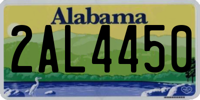 AL license plate 2AL4450