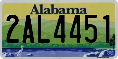 AL license plate 2AL4451