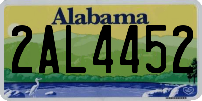 AL license plate 2AL4452