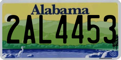 AL license plate 2AL4453