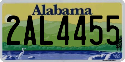 AL license plate 2AL4455
