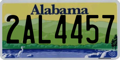 AL license plate 2AL4457