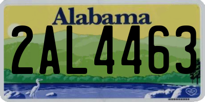 AL license plate 2AL4463