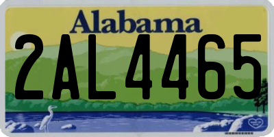 AL license plate 2AL4465